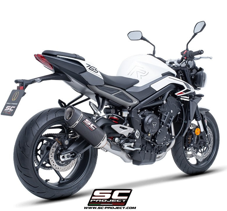 Full Exhaust System 3-1 Stainless steel SC1-S carbon Fibre Exhaust For Triumph Street Triple765R/RSEuro5-SC-Project