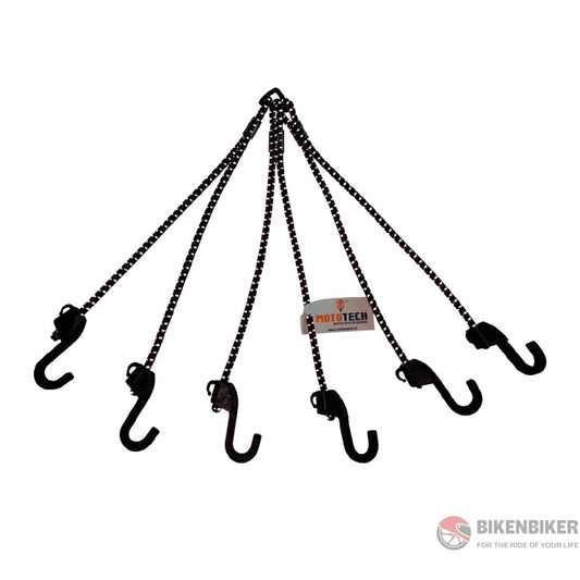 Reflective Hexapod Bungee Tie-Down System - 32’ / 80Cms Mototech Black Tie-Downs