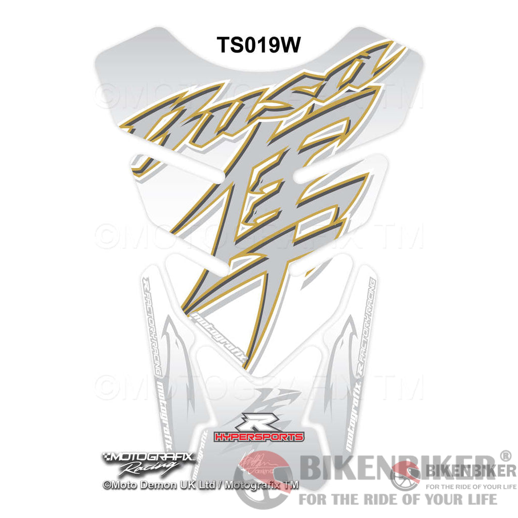 Suzuki Gsx1300R Hayabusa White Motorcycle Tank Pad Protector Motografix 3D Gel Ts019W-Motografix
