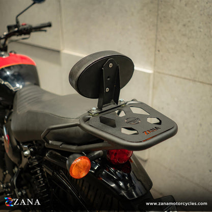 Top Rack With Plate W-1 Compatible Pillion Backrest For Royal Enfield Hunter 350 - Zana Bash Plate