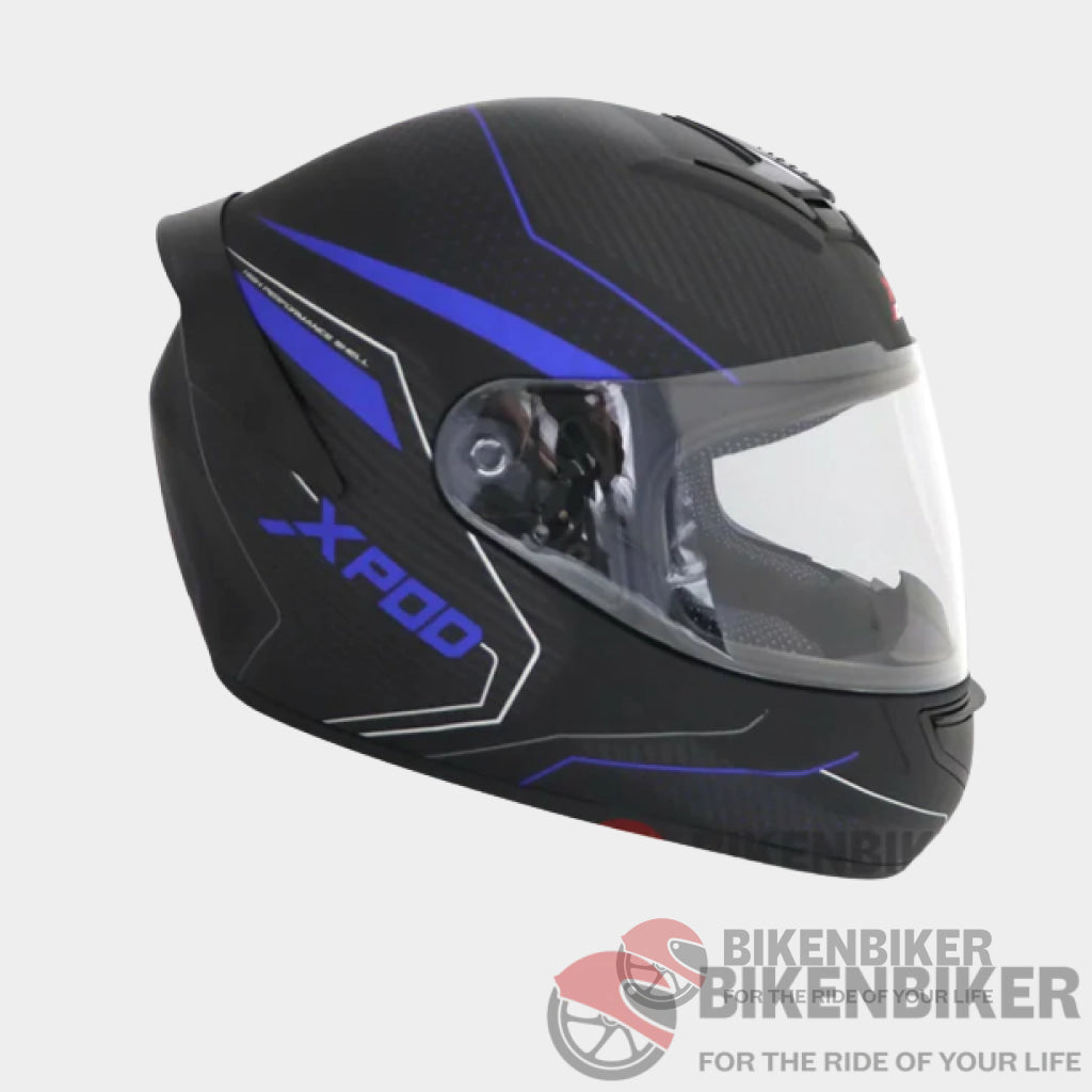 Xpod Blistering Black - Blue Tvs Helmet