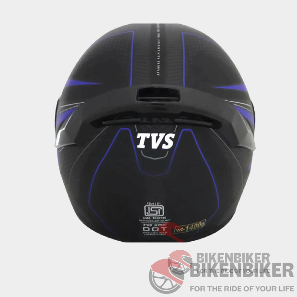 Xpod Blistering Black - Blue Tvs Helmet