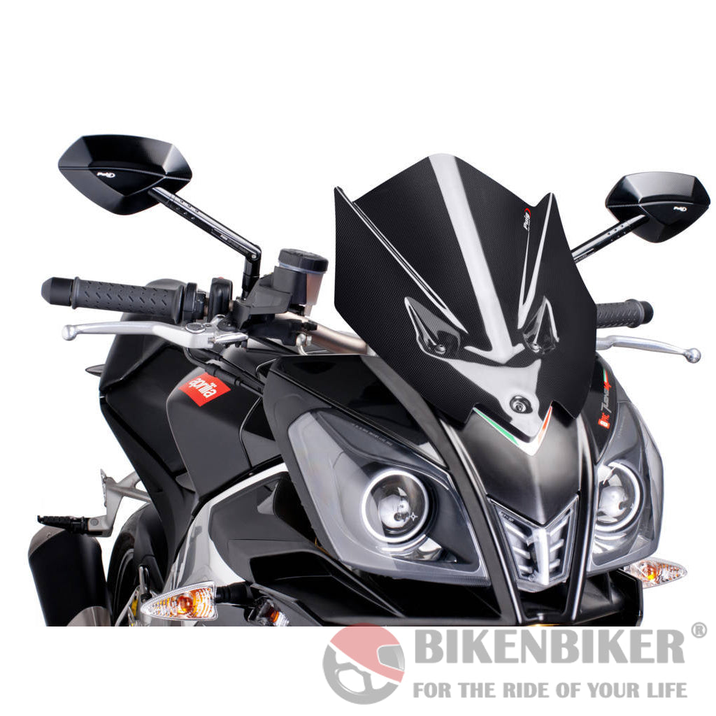 Z-Racing Screen For Aprillia Tuono V4R 2011-Puig Carbon Look Windscreen
