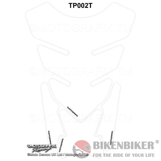 Universal Plain Transparent Clear Quadra Motorcycle Tank Pad Protector Motografix 3D Gel TP002T-Motografix