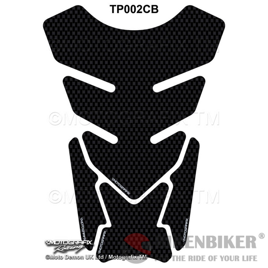 Universal Plain Carbon Fibre Quadra Motorcycle Tank Pad Protector Motografix 3D Gel TP002CB-Motografix