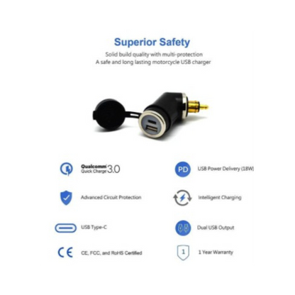 DIN (ಹೆಲ್ಲಾ) ನಿಂದ 36W PD USB-C + QC 3.0 (ANGLED) - ಕ್ಲಿಫ್ ಟಾಪ್ - TY-A2006