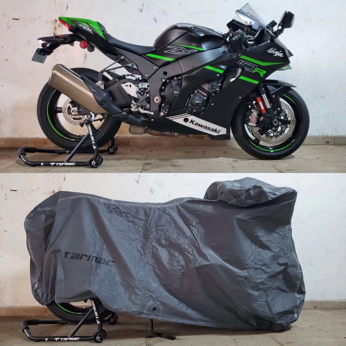 Lined Waterproof Motorcycle Cover L Size-Tarmac