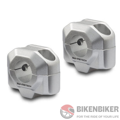 20Mm Risers For 22Mm Handlebars - Sw-Motech Silver Handlebar