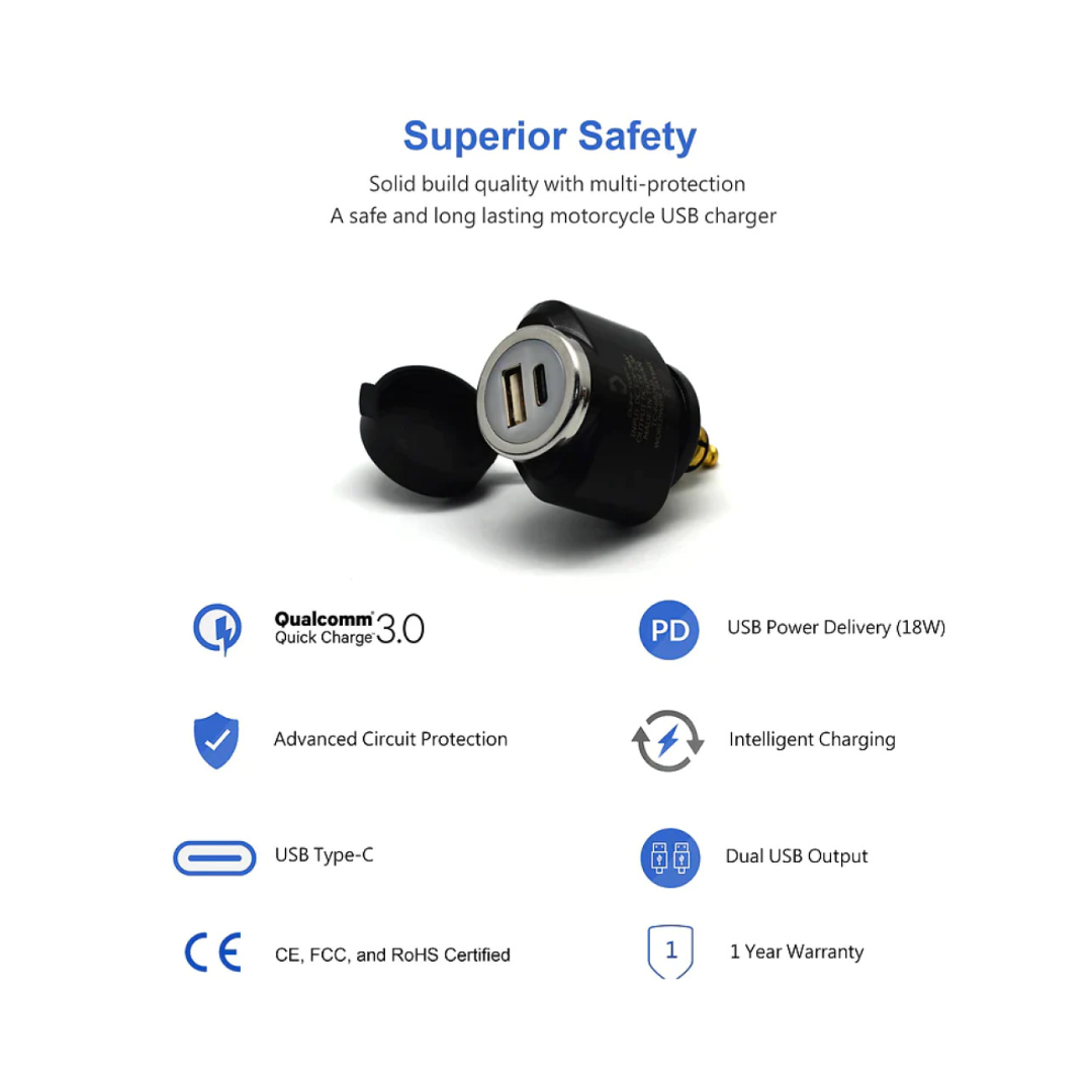 DIN (हेला) से 36W PD USB-C + QC 3.0 (MINI) 2024 से आगे - क्लिफ टॉप - TY-A2002