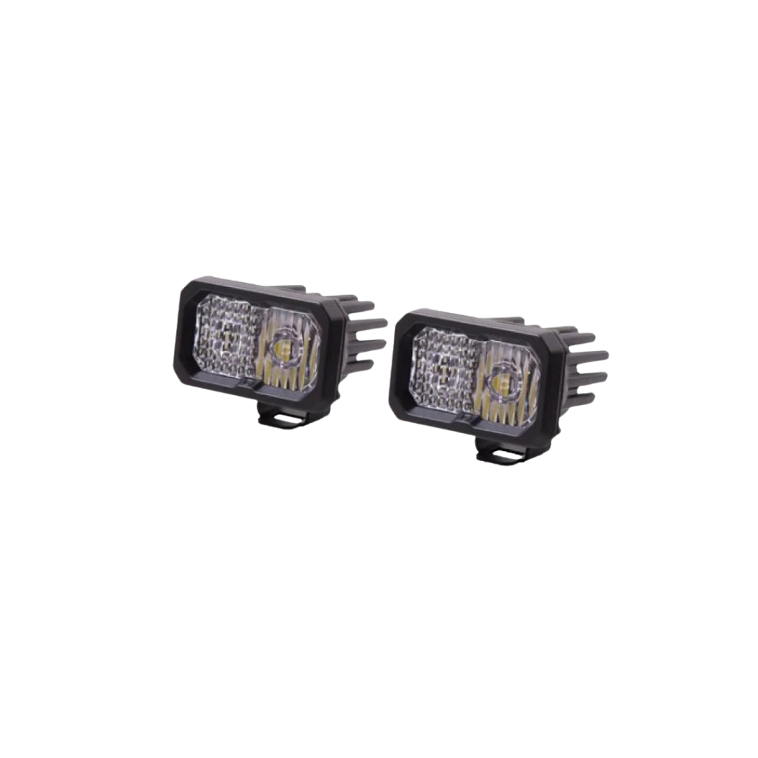 White Sport Backlit Led Stage Series 2" Pod (pair) Light - Diode Dynamics