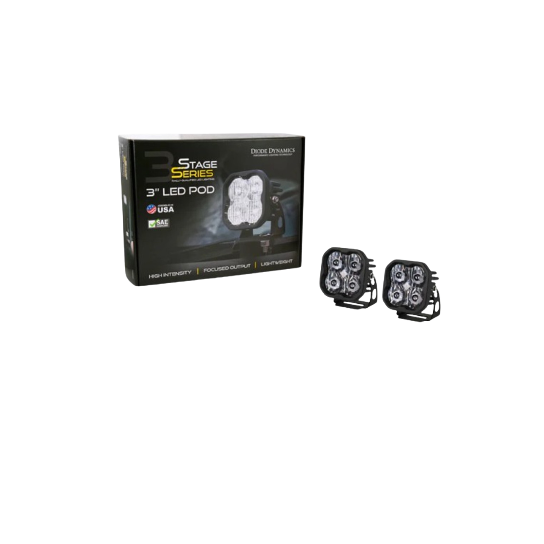 White Sport Backlit Led Stage Series 3" Pod (pair) Light - Diode Dynamics