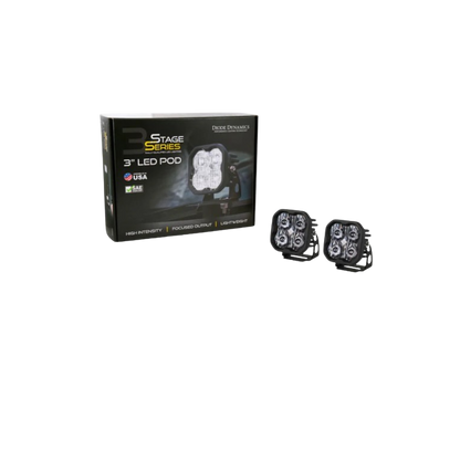 White Sport Backlit Led Stage Series 3" Pod (pair) Light - Diode Dynamics