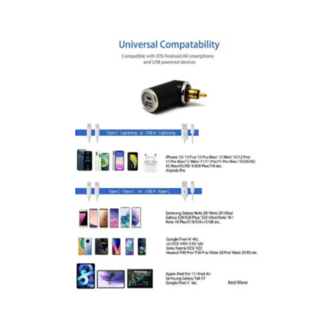 DIN (ಹೆಲ್ಲಾ) ನಿಂದ 36W PD USB-C + QC 3.0 (ANGLED) - ಕ್ಲಿಫ್ ಟಾಪ್ - TY-A2006