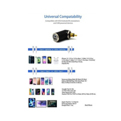 DIN (ಹೆಲ್ಲಾ) ನಿಂದ 36W PD USB-C + QC 3.0 (ANGLED) - ಕ್ಲಿಫ್ ಟಾಪ್ - TY-A2006