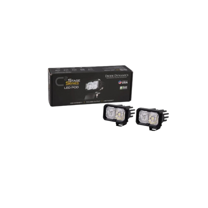 White Sport Backlit Led Stage Series 2" Pod (pair) Light - Diode Dynamics