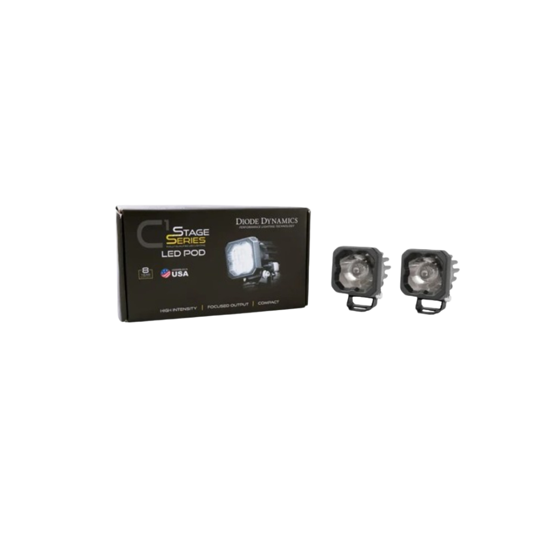 White Pro Backlit Led Stage Series C1" Pod (pair) Light - Diode Dynamics