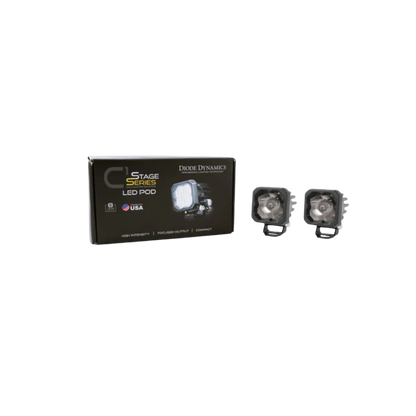 White Pro Backlit Led Stage Series C1" Pod (pair) Light - Diode Dynamics