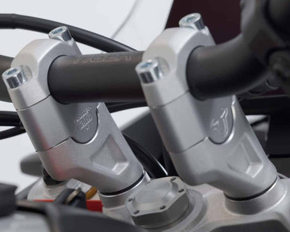 SW-Motech 30mm Handlebar Risers for Triumph Tiger 900 GT / Rally Pro – Silver