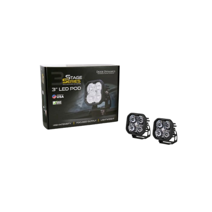 White Pro Led Stage Series 3"Pod (pair) Light - Diode Dynamics