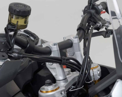 SW-Motech 30mm Handlebar Risers for Triumph Tiger 900 GT / Rally Pro – Silver