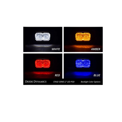 White Sport Backlit Led Stage Series 2" Pod (pair) Light - Diode Dynamics