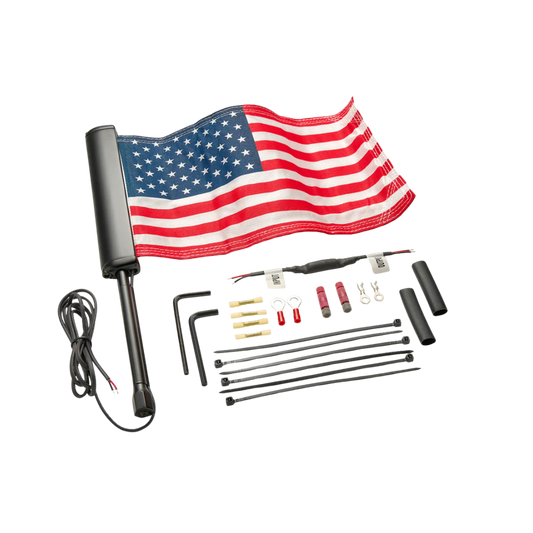 LED Lighted Flag Pole with American Flag - Honda Goldwing - Goldstrike - 78600
