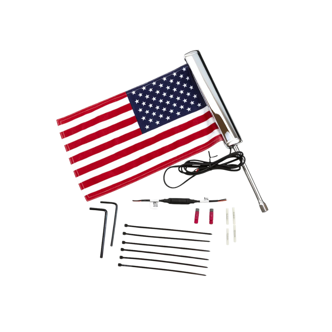 LED Lighted Flag Pole with American Flag - Honda Goldwing - Goldstrike - 78600