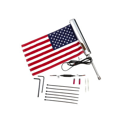 LED Lighted Flag Pole with American Flag - Honda Goldwing - Goldstrike - 78600