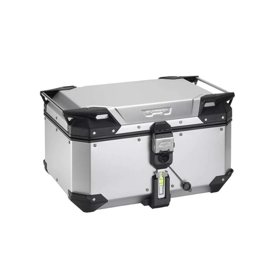 Monokey Top Box Anodized Silver Evo Smart 58Ltr Trekker Outback -Givi
