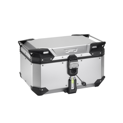 Monokey Top Box Anodized Silver Evo Smart 58Ltr Trekker Outback -Givi