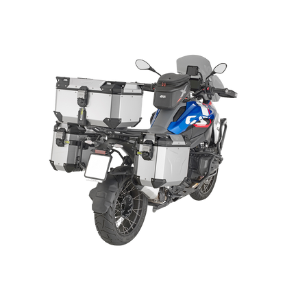 Monokey Top Box Anodized Silver Evo Smart 58Ltr Trekker Outback -Givi