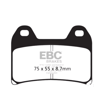 FA244HH ಸಂಪೂರ್ಣವಾಗಿ ಸಿಂಟರ್ ಮಾಡಿದ ಬ್ರೇಕ್ ಪ್ಯಾಡ್‌ಗಳು - EBC ಬ್ರೇಕ್‌ಗಳು