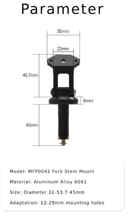 Fork Stem Mount 12MM-29MM-Chigee
