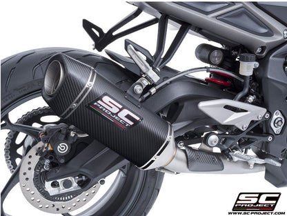 Full Exhaust System 3-1 Stainless steel SC1-S carbon Fibre Exhaust For Triumph Street Triple765R/RSEuro5-SC-Project