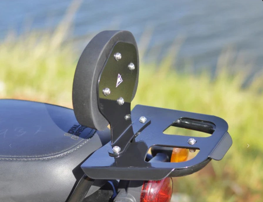 Top Rack with Backrest Black For Royal Enfield Hunter350 - Auto Engina