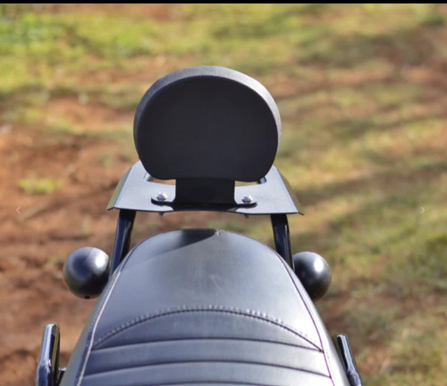 Top Rack with Backrest Black For Royal Enfield Hunter350 - Auto Engina