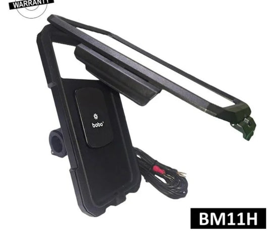 BOBO BM11 Phone Holder (with Fast 15W Wireless Charger & USB-C Input/Output Port) (Black)-Bobogears