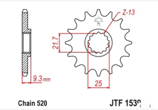 Front (1539 14T) 'Rubber' -JT Sprockets