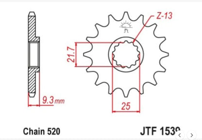 Front (1539 14T) 'Rubber' -JT Sprockets