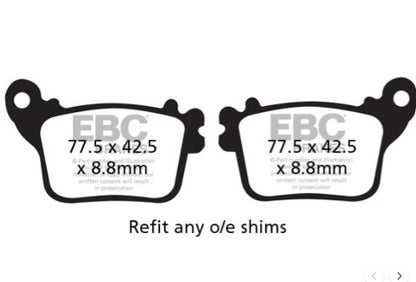 FA436HH ಸಂಪೂರ್ಣವಾಗಿ ಸಿಂಟರ್ ಮಾಡಿದ ಬ್ರೇಕ್ ಪ್ಯಾಡ್‌ಗಳು - EBC ಬ್ರೇಕ್‌ಗಳು