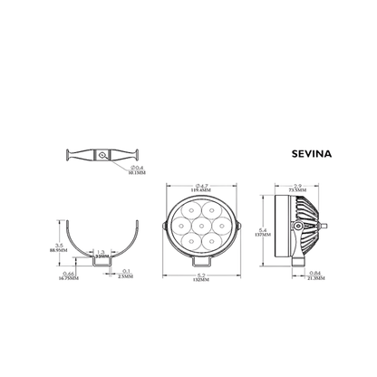 Auxiliary Led Lights 10000LU Super Sevina (Single)-Clearwater