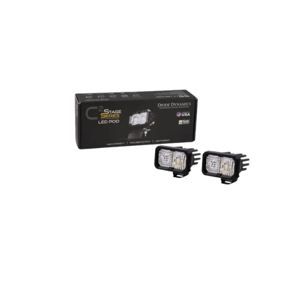 White Pro Backlit Led Stage Series C2 Pod (pair) Light - Diode Dynamics