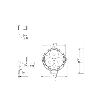 Auxiliary Krista Led 6000LU (Pair) Light -Clearwater