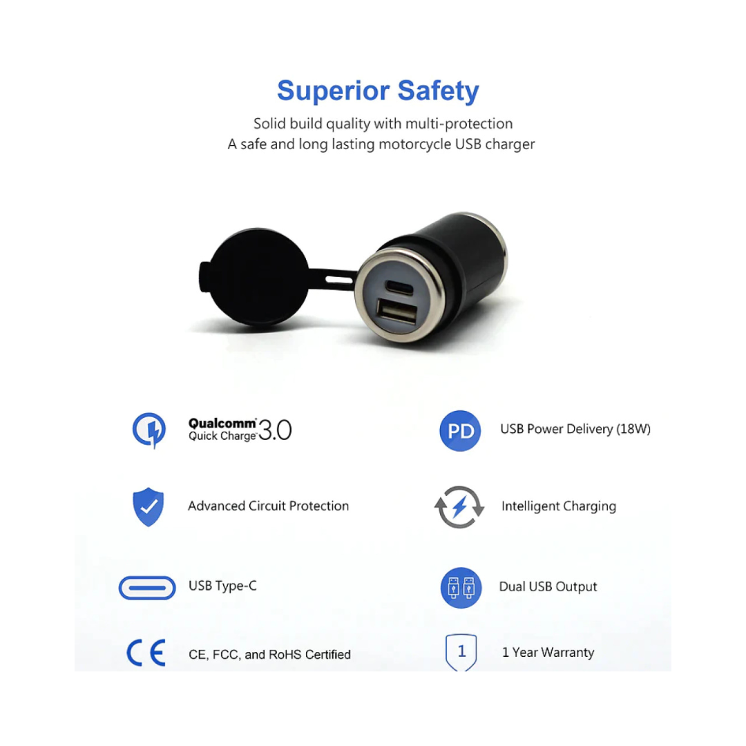 DIN (हेला) से 36W PD USB-C + QC 3.0 (स्ट्रेट) 2024 से आगे - क्लिफ टॉप - TY-A2005