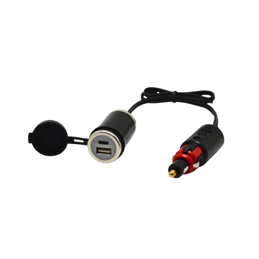 DIN + CIG to 36W PD USB-C + QC 3.0 (CABLED)- Cliff Top