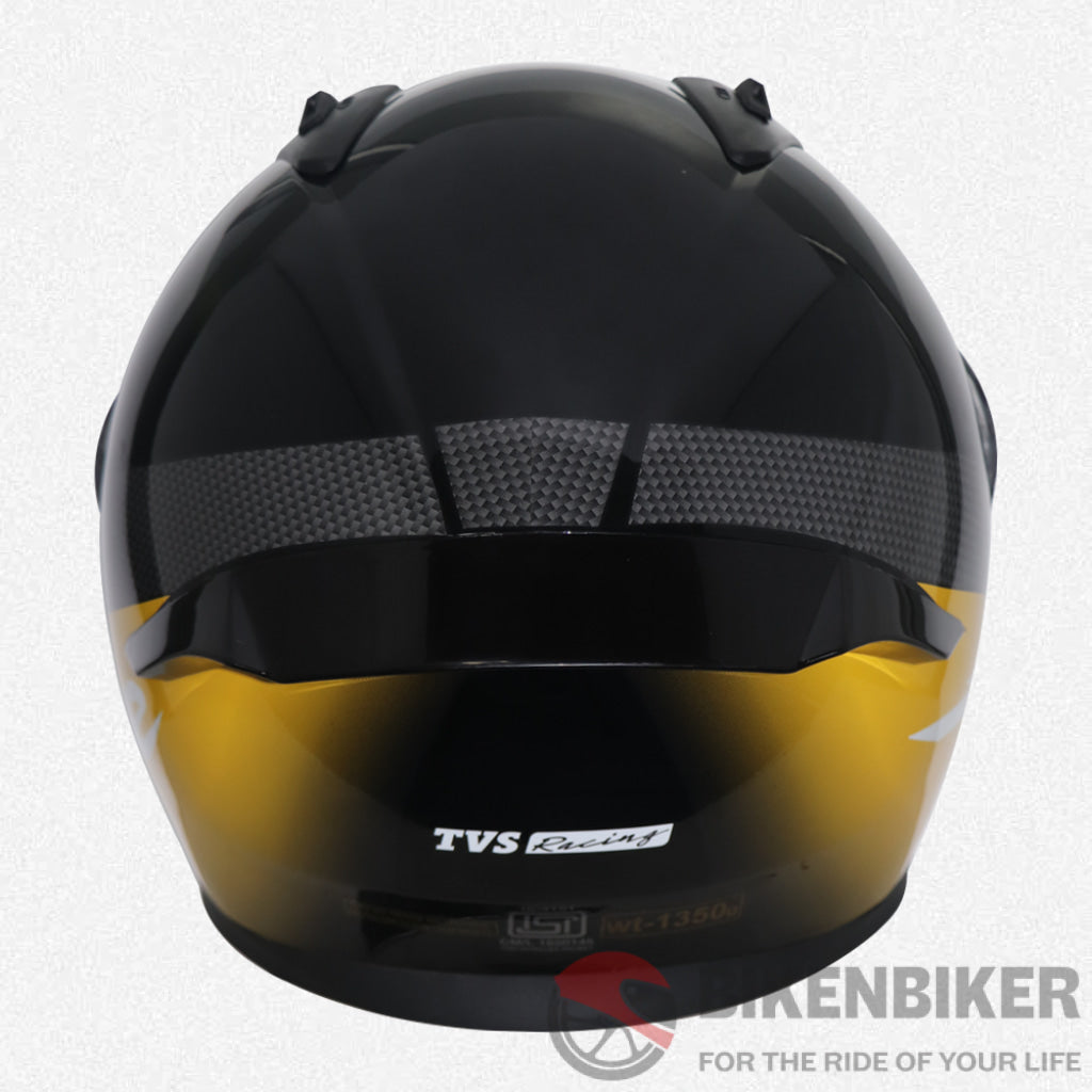 Tvs Racing Apache Themed Full Face Helmet Red & White/Black Yellow