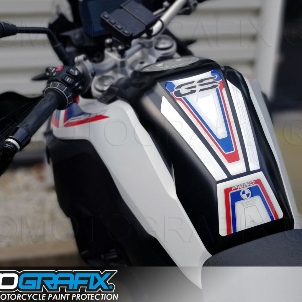 Bmw F850Gs 2018 2019 White Motorcycle Tank Pad Protector 3D Gel Tb038Msw Motografix Tank Pad