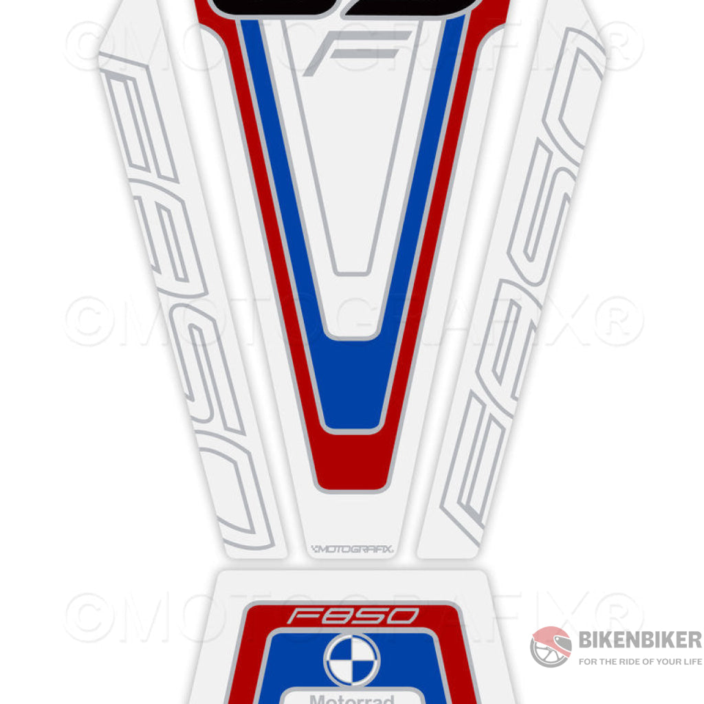Bmw F850Gs 2018 2019 White Motorcycle Tank Pad Protector 3D Gel Tb038Msw Motografix Tank Pad
