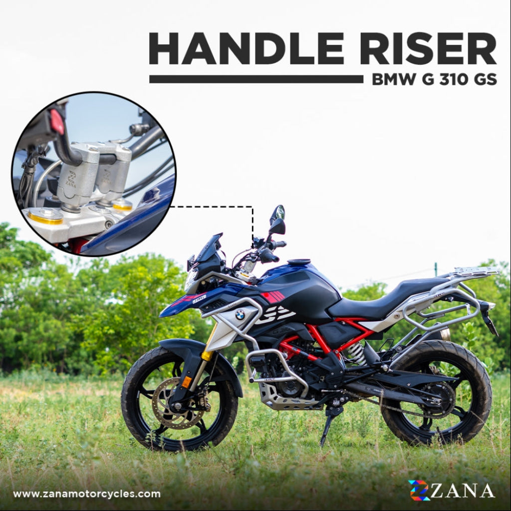 BMW G 310 GS New Vertical Handle Riser Aluminum Silver - Zana – Bikenbiker