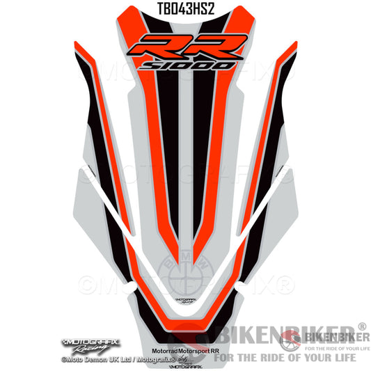 Bmw S1000Rr 2020 2021 Orange Motorcycle Tank Pad Protector Motografix 3D Gel Tb043Hs2 - Motografix